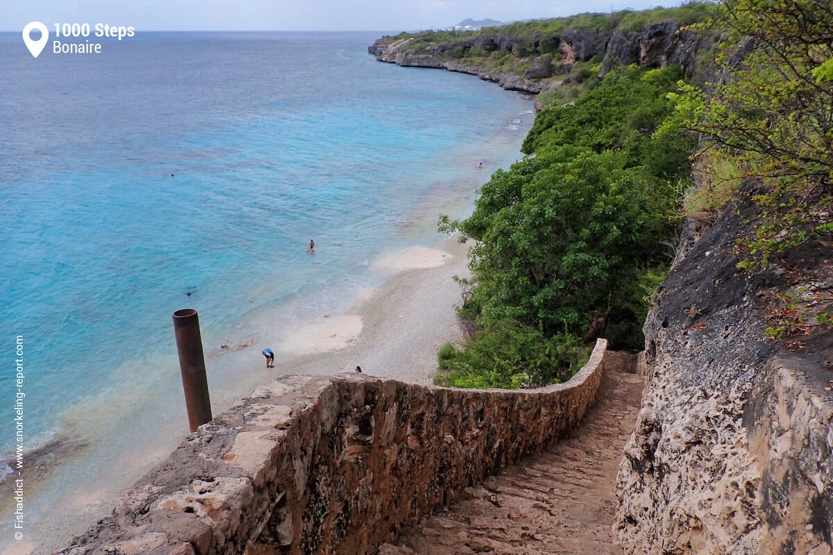 1000 Steps beach seen from the top of the cliffs