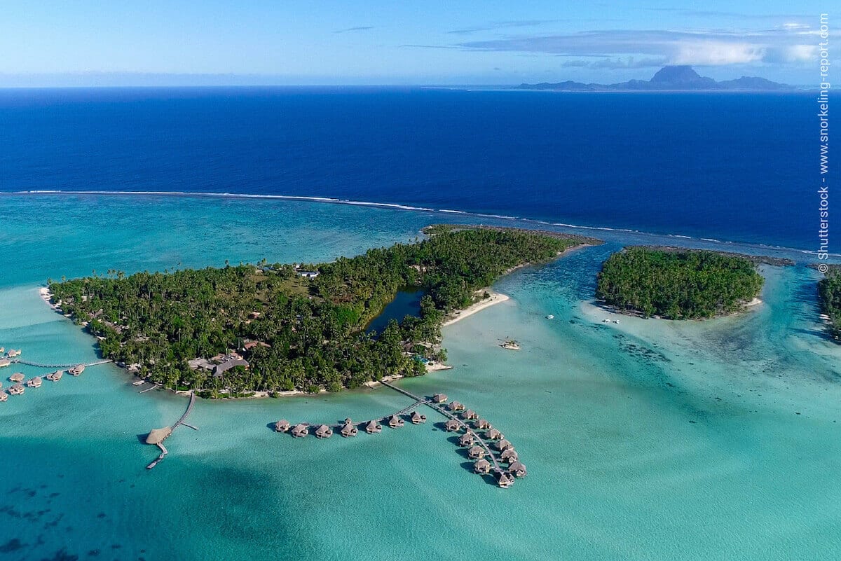 Aerial view of Tahaa's Coral Garden