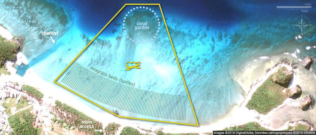 Ama Beach snorkeling map, Zamami Island