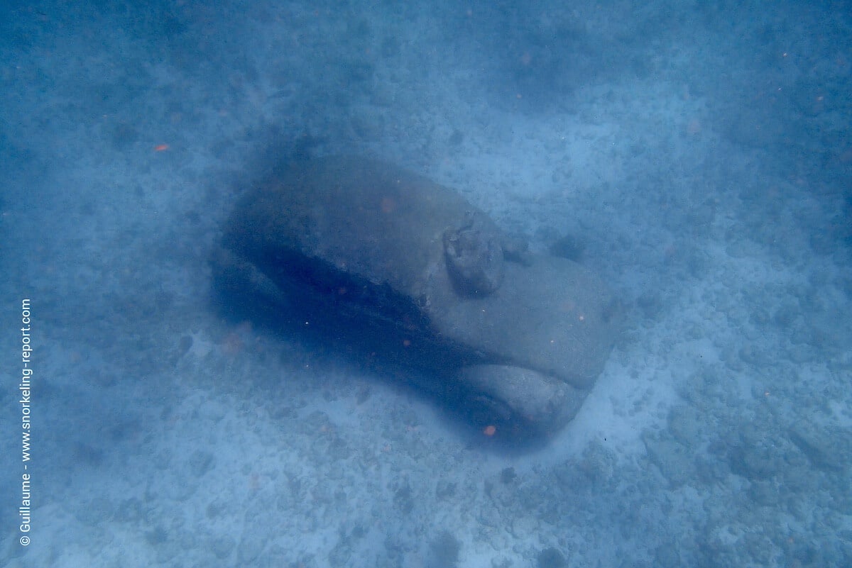 Anthropocene sculpture at Manchones Reef