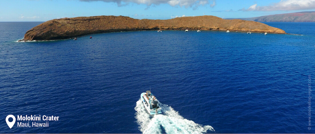 Boat tour heading to Molokini Island