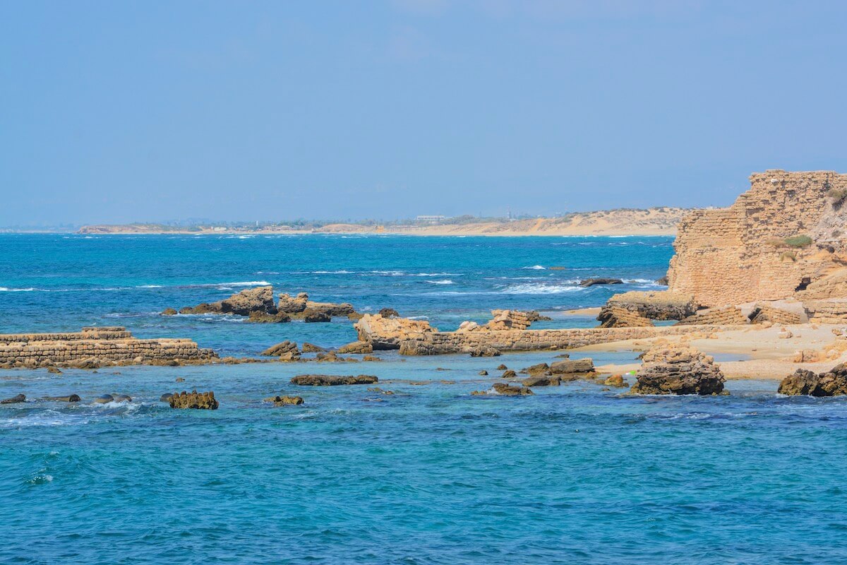 The underwater archaeological site of Caesarea, on Israel's Mediterranean coast.