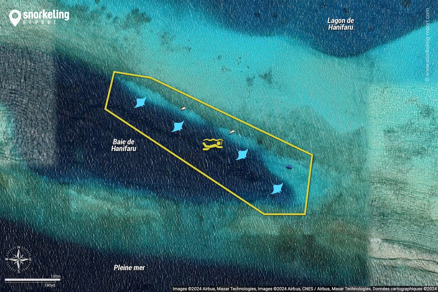 Carte snorkeling à Hanifaru Bay