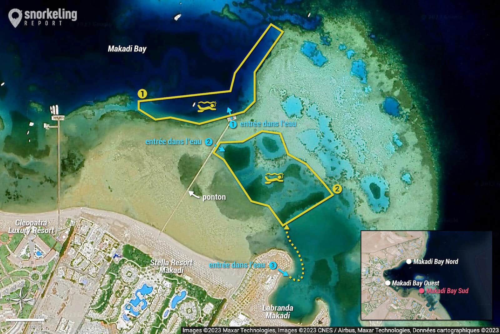 Carte snorkeling à Makadi Bay Sud