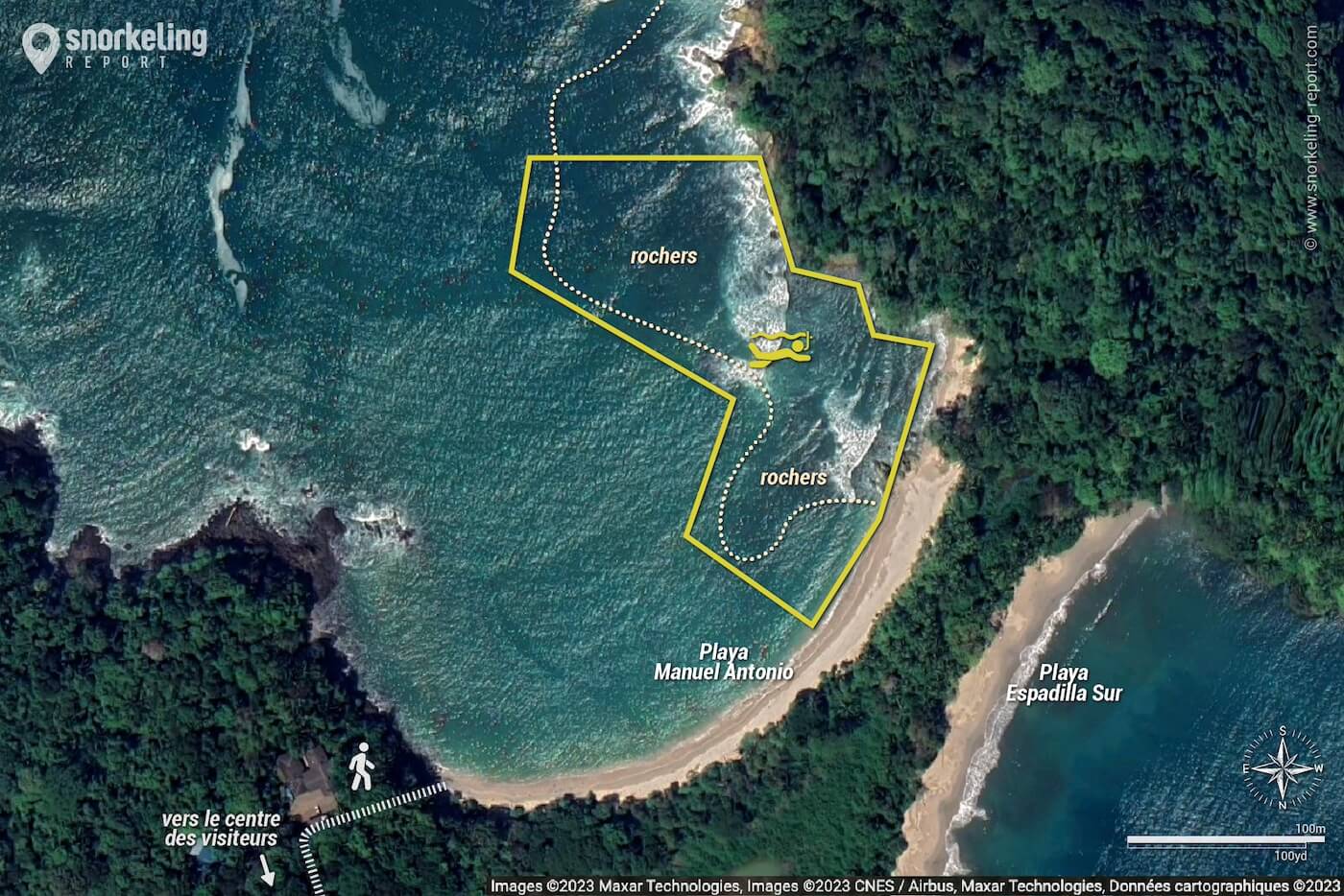 Carte snorkeling à Playa Manuel Antonio, Costa Rica