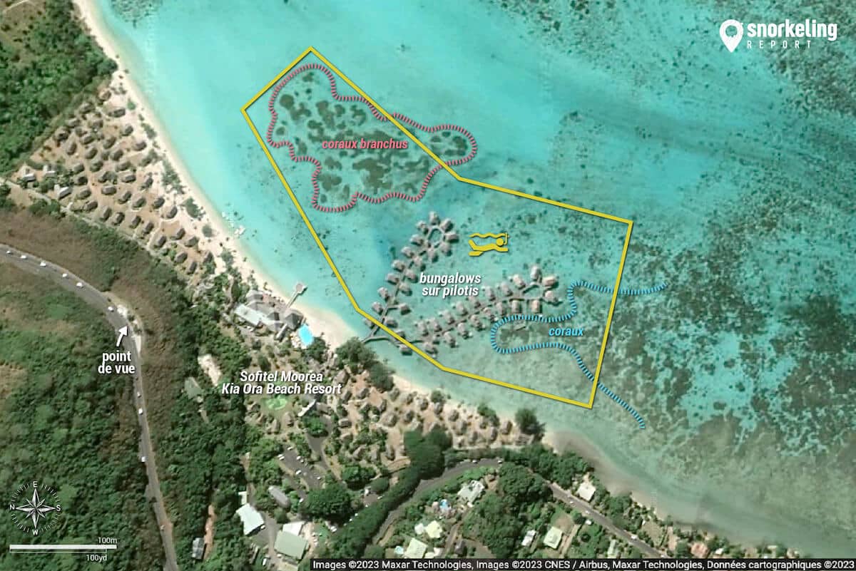 Carte snorkeling dans le lagon du Sofitel Moorea