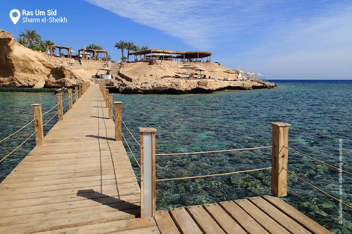 The pontoon at El Fanar Beach