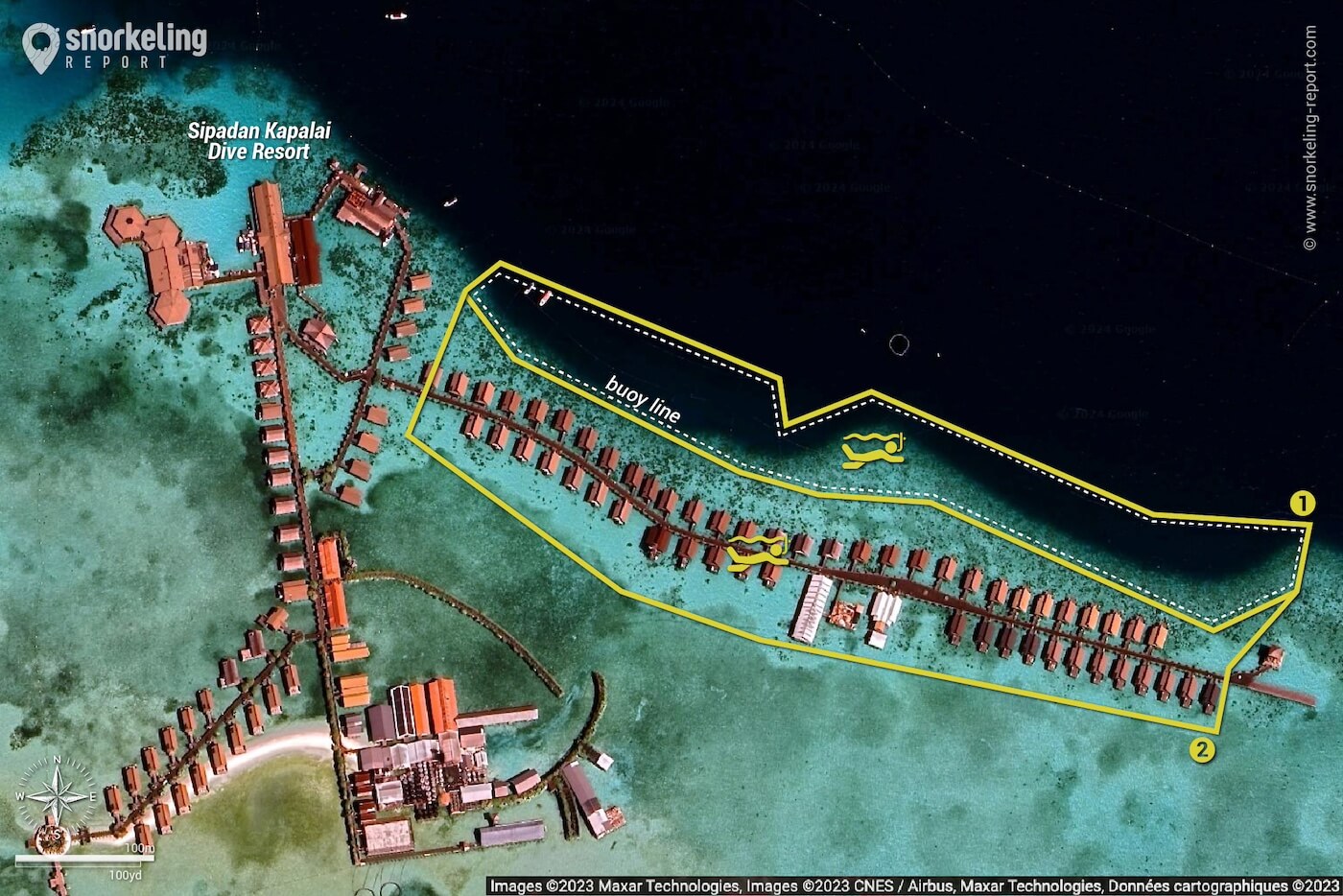 Kapalai Island Resort snorkeling map