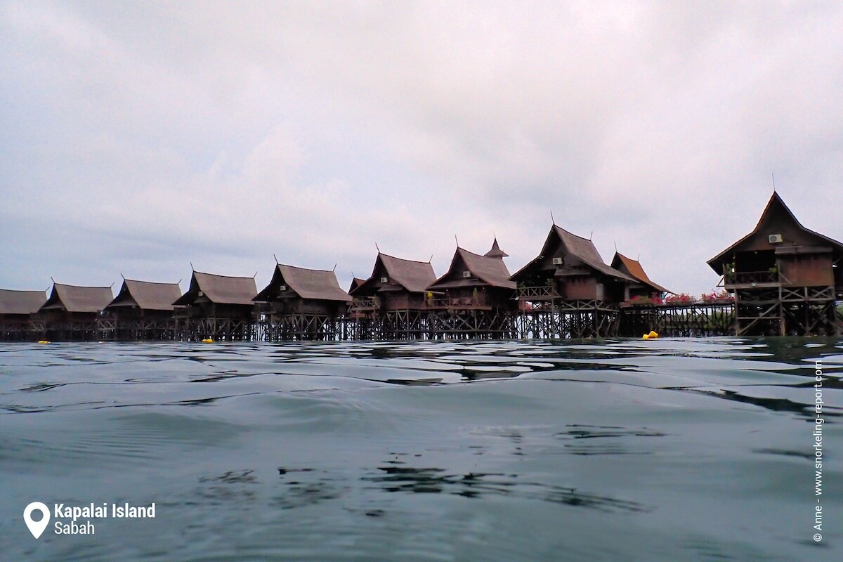 Overwater bungalows at Kapalai Resort