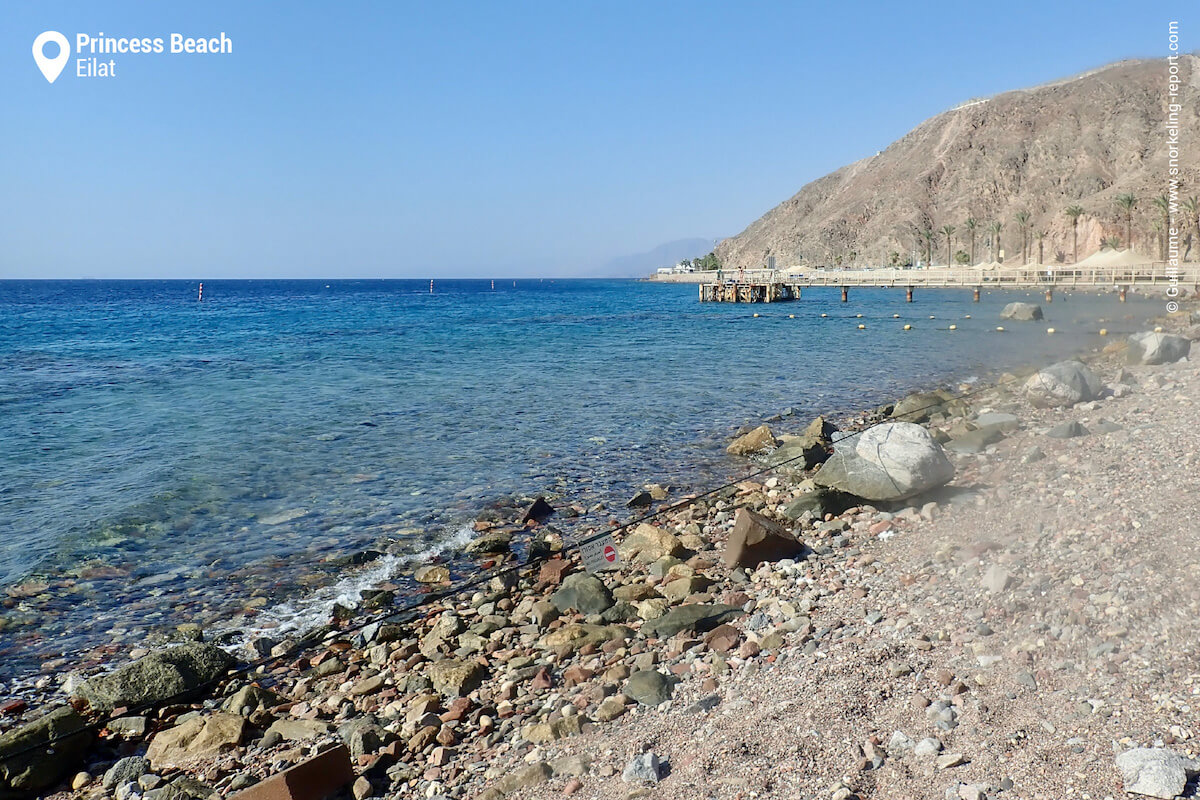 View of Princess Beach and its southern pier.