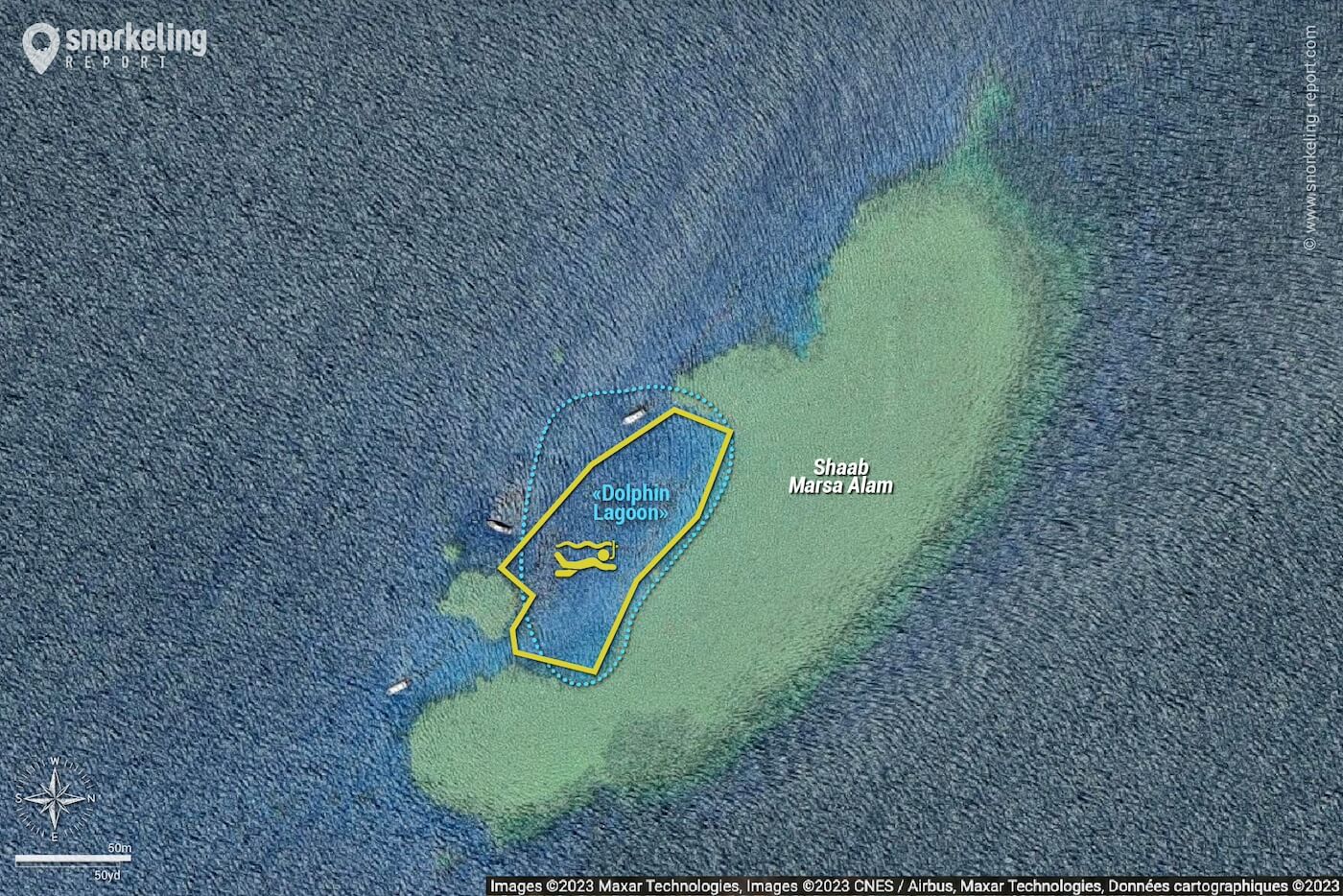 Shaab Marsa Alam snorkeling map