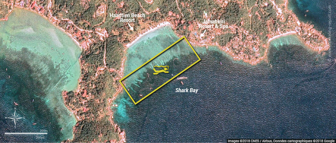 Shark Bay snorkeling map, Koh Tao