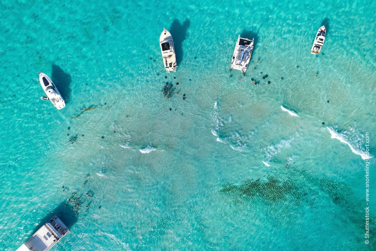 Aerial view of Stingray City