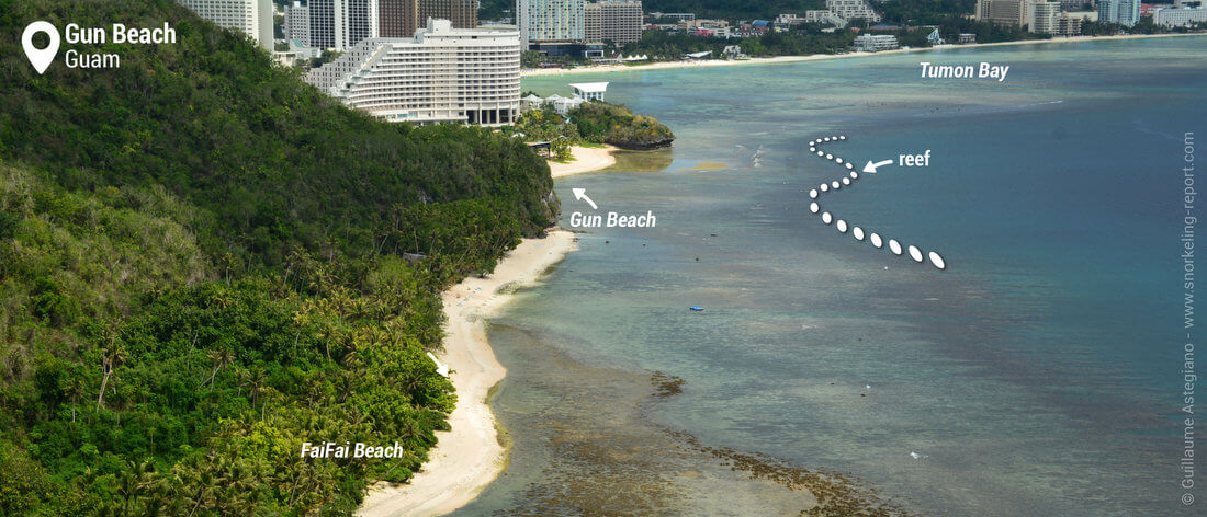 View on Gun Beach reef, Guam snorkeling