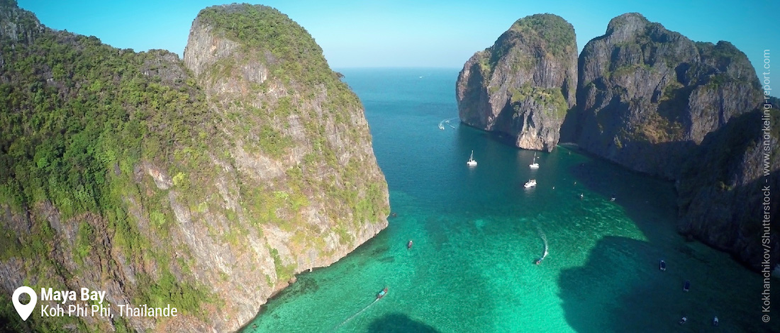 Vue sur le récif de Maya Bay, Koh Phi Phi