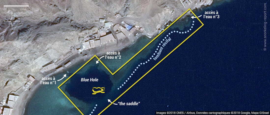 Carte snorkeling au Blue Hole de Dahab, Egypte