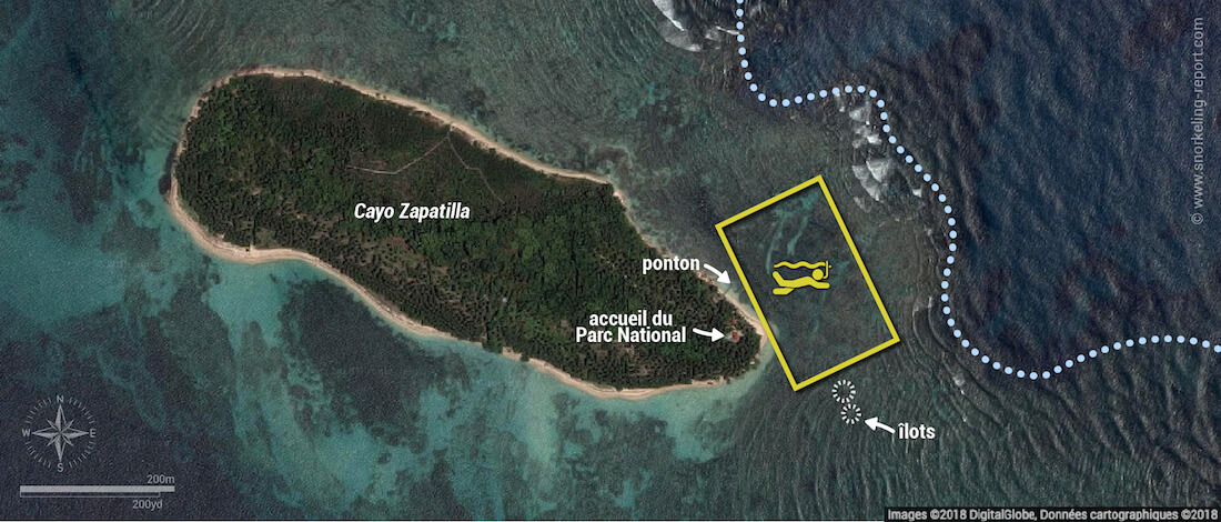 Carte snorkeling à Cayo Zapatilla, Bocas del Toro
