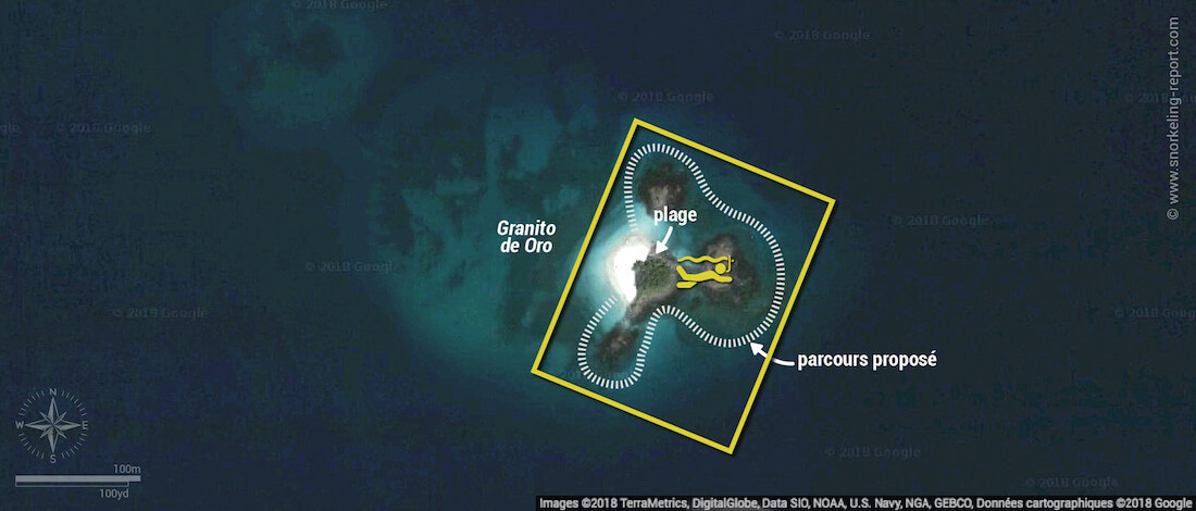 Carte snorkeling à Granito de Oro, Isla Coiba