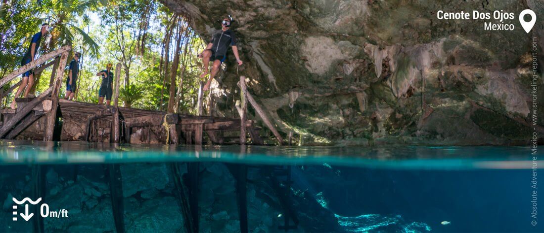 Snorkeling in Cenote Dos Ojos caves