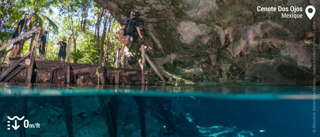 Snorkeling au Cenote Dos Ojos, Mexique