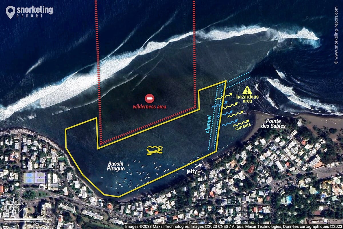 Etang Salé Reunion Island snorkeling map