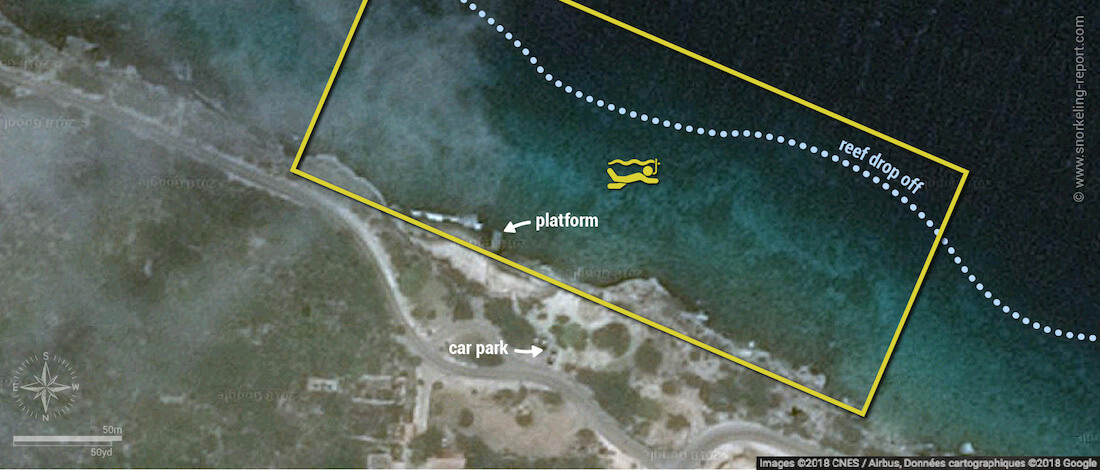 Karpata snorkeling map, Bonaire