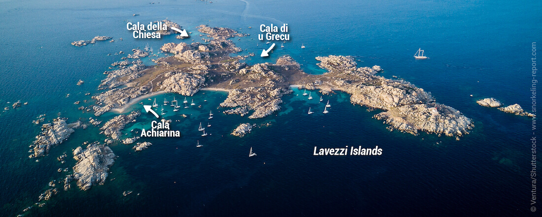 Lavezzi islands snorkeling map
