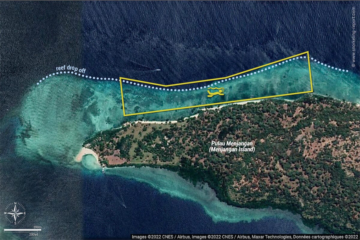 Menjangan Island snorkeling map, Bali