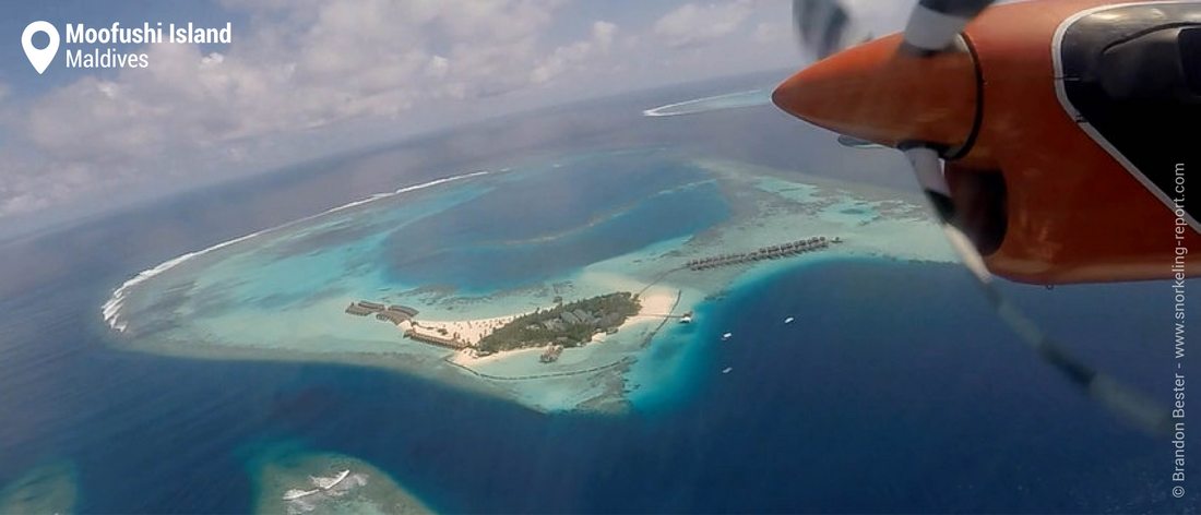 Aerial view of Moofushi Island, Maldives