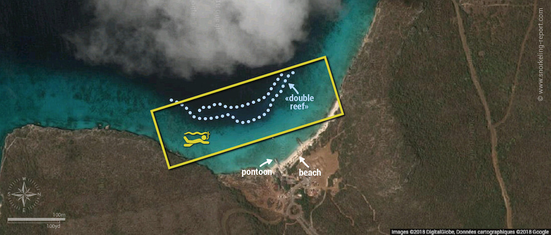 Playa Porto Mari snorkeling map, Curacao