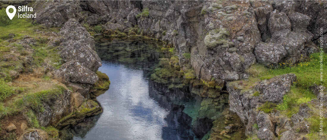 The Silfra fissure, Iceland