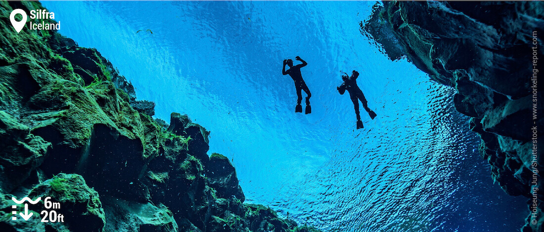 Snorkeling in the Silfra fissure, Iceland