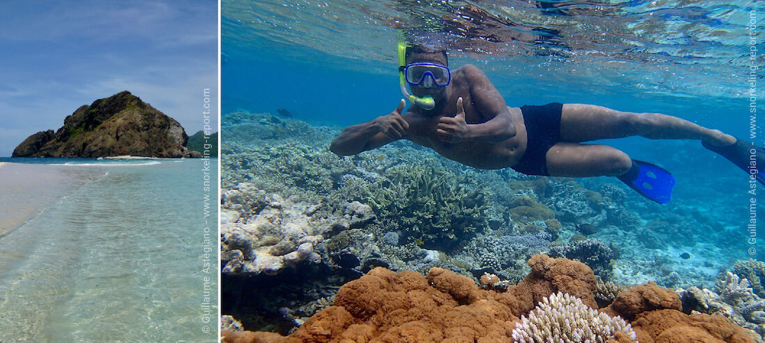 Snorkeling sur les îlots du lagon de Mayotte