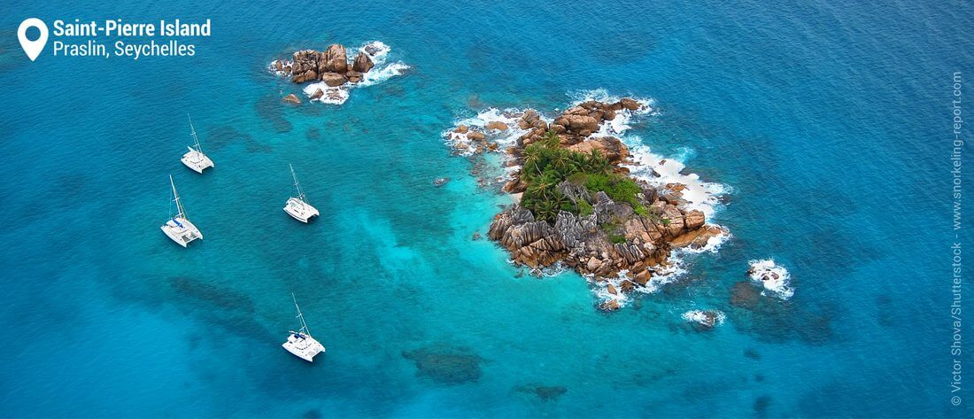 Aerial view of St Pierre Island, Seychelles