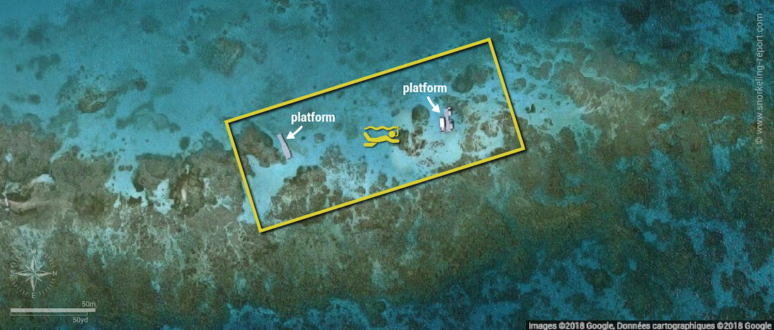 Stingray City snorkeling map, Antigua