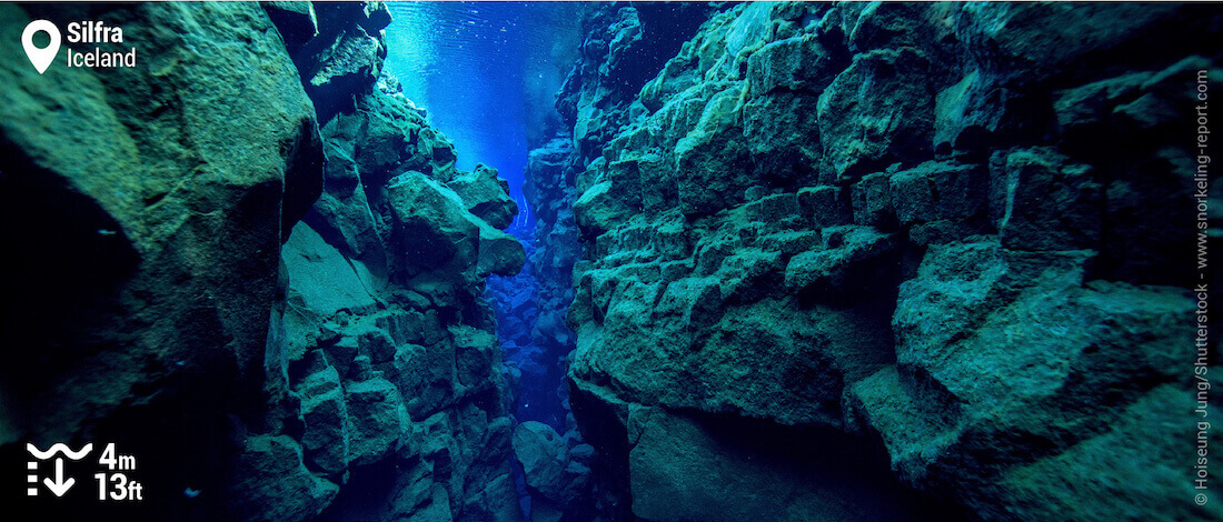 Underwater scape of the Silfra fissure