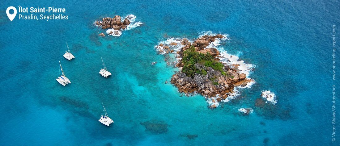 Vue aérienne de l'îlot Saint-Pierre, Seychelles