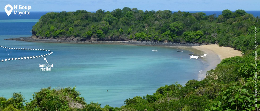Vue de la zone de snorkeling de la baie de N'Gouja, Mayotte