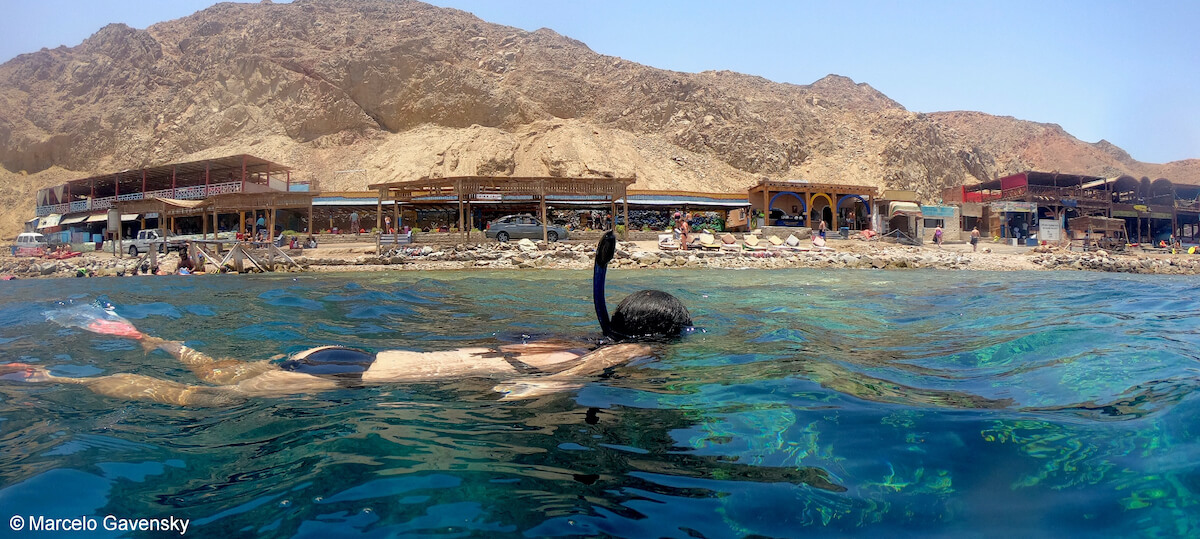 Woman snorkeling Dahab's Blue Hole