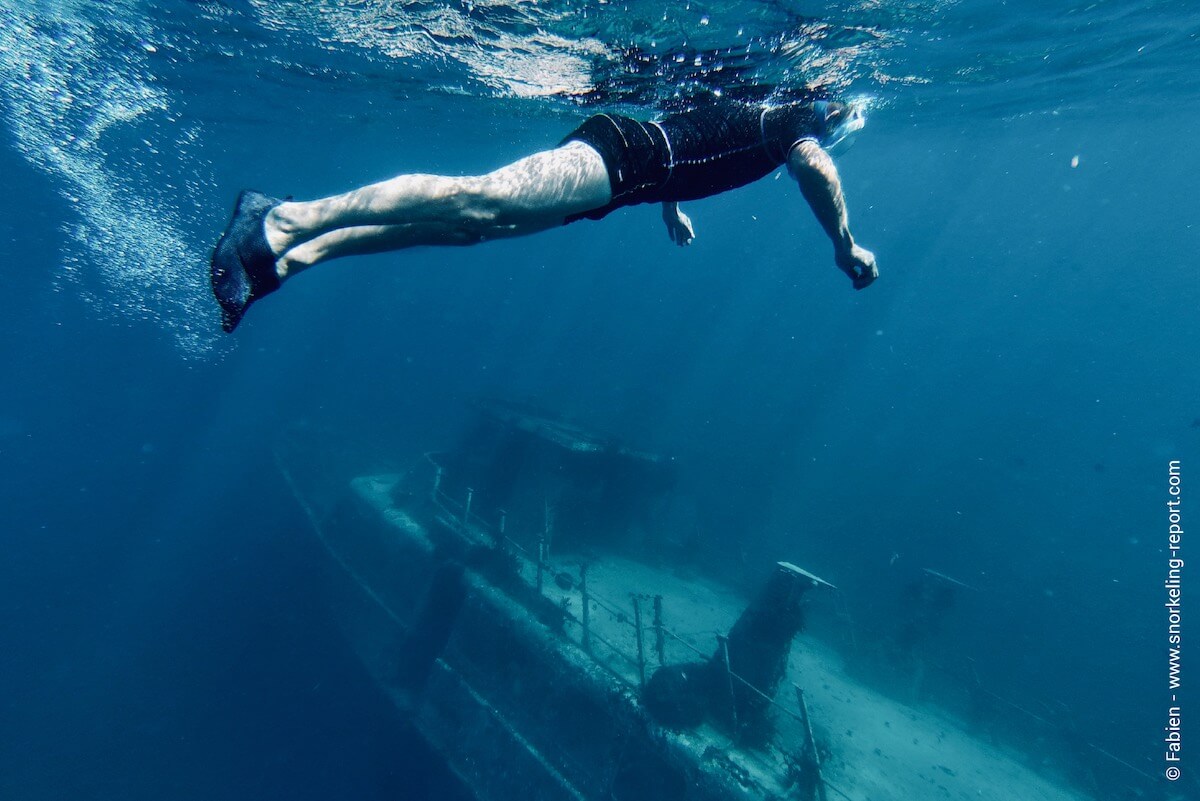 Snorkeling over Anse Mire wreck