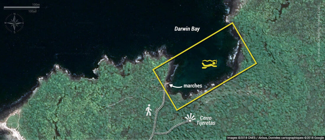 Carte snorkeling à Darwin Bay, San Cristobal