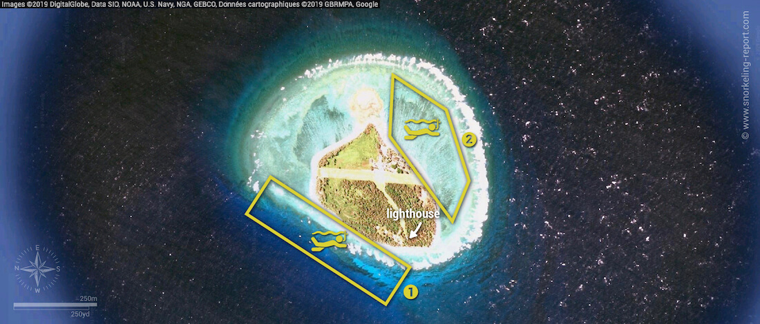 Lady Elliot Island snorkeling map, Great Barrier Reef