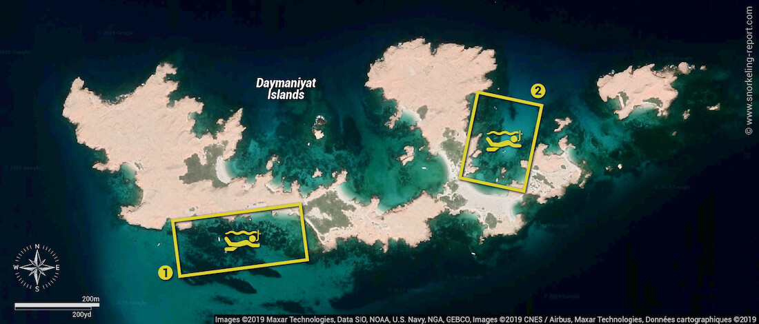 Daymaniyat Islands snorkeling map