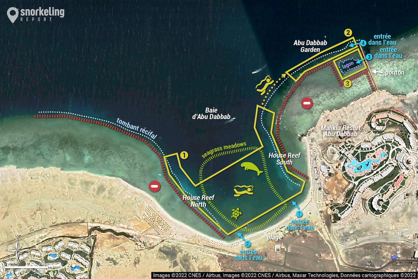 Carte snorkeling à Abu Dabbab