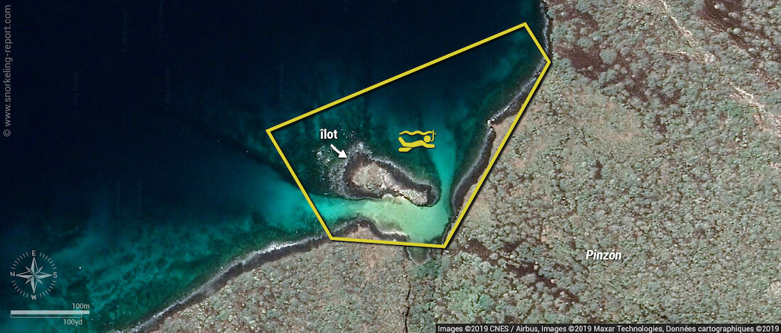 Carte snorkeling à Pinzón