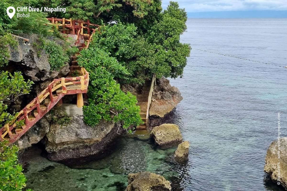 Stairways on Cliff Dive's cliffs.