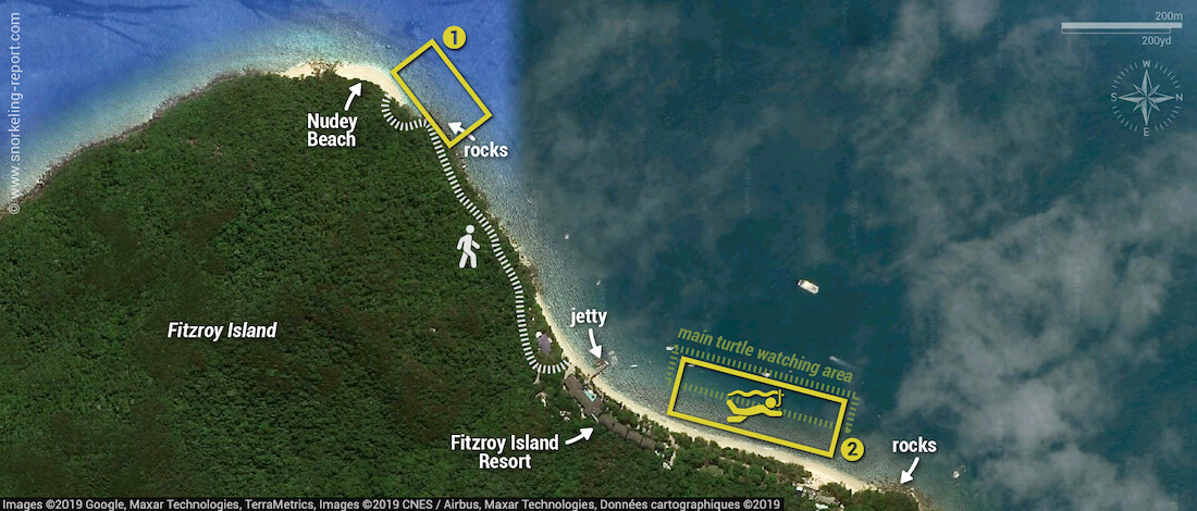 Fitzroy Island snorkeling map