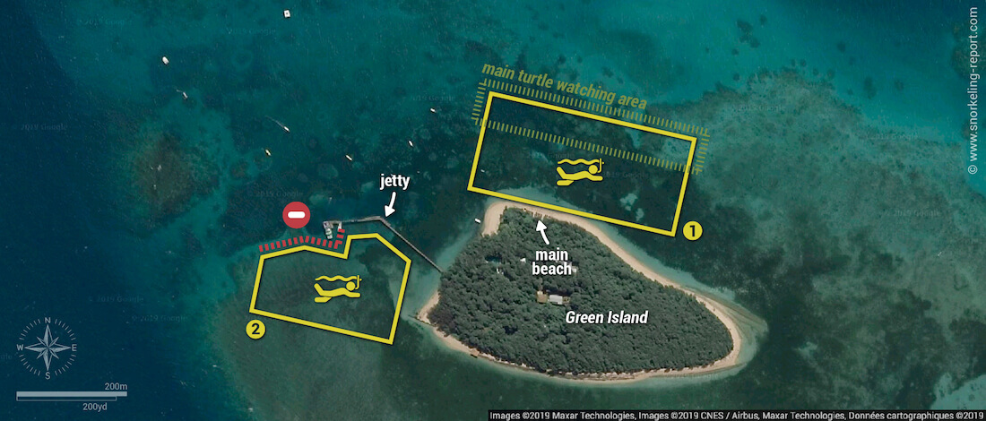 Green Island snorkeling map