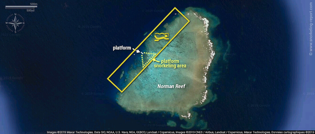 Norman Reef snorkeling map