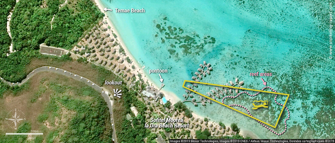 Sofitel Moorea snorkeling map